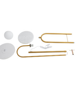 GloboStar® CORDELIA 02025 Μοντέρνο Επιδαπέδιο Φωτιστικό Μονόφωτο 1 x E27 IP20 Χρυσό Μέταλλο, Λευκό Γυαλί με Λευκό Μάρμαρο - Μ30 x Π38 x Υ180cm 19 02025 9