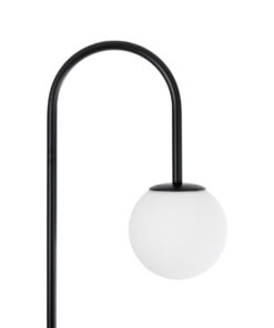 GloboStar® CORDELIA 02026 Μοντέρνο Επιδαπέδιο Φωτιστικό Μονόφωτο 1 x E27 IP20 - Μαύρο Μέταλλο, Λευκό Γυαλί με Λευκό Μάρμαρο - Μ30 x Π38 x Υ180cm 14 02026 5