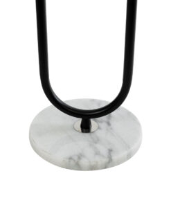 GloboStar® CORDELIA 02026 Μοντέρνο Επιδαπέδιο Φωτιστικό Μονόφωτο 1 x E27 IP20 - Μαύρο Μέταλλο, Λευκό Γυαλί με Λευκό Μάρμαρο - Μ30 x Π38 x Υ180cm 17 02026 8