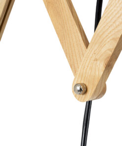 GloboStar® TALISHA 02028 Μοντέρνο Επιτοίχιο Φωτιστικό Απλίκα Μονόφωτο 1 x E27 IP20 Μπεζ Ξύλο με Μπεζ Ύφασμα - Μ100 x Π15 x Υ36cm 15 02028 7