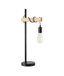 Alternative view of GLOBOSTAR® MINDELO 02032 Μοντέρνο Επιτραπέζιο Φωτιστικό Πορτατίφ με Ντουί 1 x E27 AC 220-240V IP20 - Μαύρο & Μπεζ - Μ25 x Π15 x Υ60cm