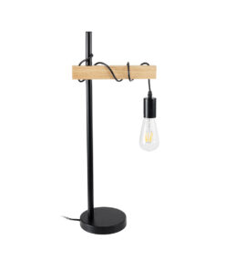 GLOBOSTAR® MINDELO 02032 Μοντέρνο Επιτραπέζιο Φωτιστικό Πορτατίφ με Ντουί 1 x E27 AC 220-240V IP20 - Μαύρο & Μπεζ - Μ25 x Π15 x Υ60cm 16 02032 6