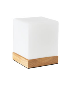 GloboStar® GLOBOSTAR® DERYA 02035 Μοντέρνο Επιτραπέζιο Φωτιστικό Πορτατίφ με Ντουί 1 x E27 AC 220-240V IP20 - Μπεζ - Μ12 x Π12 x Υ15cm