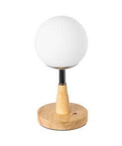 Ασημί Μέταλλο με Λευκό Γυαλί - Μ12 x Π12 x Υ25cm