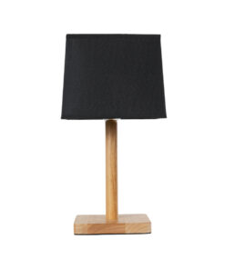 GloboStar® KOLIPE 02039 Μοντέρνο Επιτραπέζιο Φωτιστικό Πορτατίφ Μονόφωτο 1 x E27 IP20 Μπεζ Ξύλο με Μαύρο Ύφασμα - Μ20 x Π20 x Υ38cm 13 02039 5