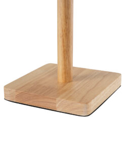 GloboStar® KOLIPE 02039 Μοντέρνο Επιτραπέζιο Φωτιστικό Πορτατίφ Μονόφωτο 1 x E27 IP20 Μπεζ Ξύλο με Μαύρο Ύφασμα - Μ20 x Π20 x Υ38cm 16 02039 8