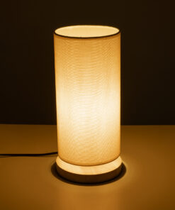 Alternative view of GloboStar® VALVERDE 02040 Boho Επιτραπέζιο Φωτιστικό Πορτατίφ Μονόφωτο 1 x E27 IP20 Μπεζ Ξύλο με Μπεζ Ύφασμα - Μ15 x Π15 x Υ30cm