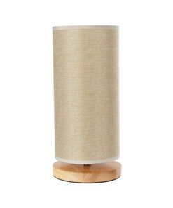 GloboStar® VALVERDE 02040 Boho Επιτραπέζιο Φωτιστικό Πορτατίφ Μονόφωτο 1 x E27 IP20 Μπεζ Ξύλο με Μπεζ Ύφασμα - Μ15 x Π15 x Υ30cm 9 02040 4