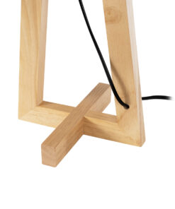 GloboStar® TAKIKO 02042 Μοντέρνο Επιτραπέζιο Φωτιστικό Πορτατίφ Μονόφωτο 1 x E27 IP20 Μπεζ Ξύλο με Μπεζ Ύφασμα - Μ25 x Π25 x Υ48cm 16 02042 8