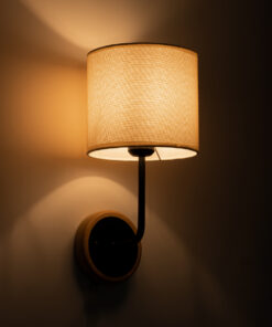 GLOBOSTAR® MANU 02043 Μοντέρνο Φωτιστικό Τοίχου - Απλίκα με Ντουί 1 x E27 AC 220-240V IP20 - Μαύρο & Μπεζ - Μ18 x Π20 x Υ37cm 10 02043 3