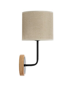 GLOBOSTAR® MANU 02043 Μοντέρνο Φωτιστικό Τοίχου - Απλίκα με Ντουί 1 x E27 AC 220-240V IP20 - Μαύρο & Μπεζ - Μ18 x Π20 x Υ37cm 11 02043 4