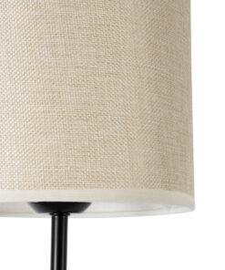 GLOBOSTAR® MANU 02043 Μοντέρνο Φωτιστικό Τοίχου - Απλίκα με Ντουί 1 x E27 AC 220-240V IP20 - Μαύρο & Μπεζ - Μ18 x Π20 x Υ37cm 13 02043 6