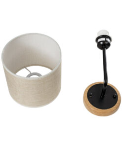 GLOBOSTAR® MANU 02043 Μοντέρνο Φωτιστικό Τοίχου - Απλίκα με Ντουί 1 x E27 AC 220-240V IP20 - Μαύρο & Μπεζ - Μ18 x Π20 x Υ37cm 15 02043 8