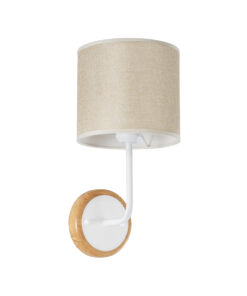 GloboStar® GLOBOSTAR® MANU 02044 Μοντέρνο Φωτιστικό Τοίχου - Απλίκα με Ντουί 1 x E27 AC 220-240V IP20 - Λευκό & Μπεζ - Μ18 x Π20 x Υ37cm