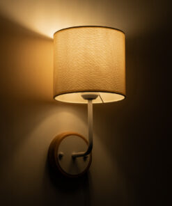 Alternative view of GLOBOSTAR® MANU 02044 Μοντέρνο Φωτιστικό Τοίχου - Απλίκα με Ντουί 1 x E27 AC 220-240V IP20 - Λευκό & Μπεζ - Μ18 x Π20 x Υ37cm