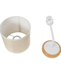 GLOBOSTAR® MANU 02044 Μοντέρνο Φωτιστικό Τοίχου - Απλίκα με Ντουί 1 x E27 AC 220-240V IP20 - Λευκό & Μπεζ - Μ18 x Π20 x Υ37cm 15 02044 8