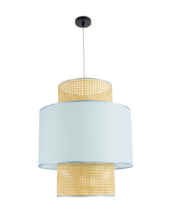 GLOBOSTAR® SAIGE 02045 Boho Κρεμαστό Φωτιστικό Οροφής με Ντουί 1 x E27 AC 220-240V IP20 - Γαλάζιο & Μπεζ - Μ50 x Π50 x Υ60cm 14 02045 4