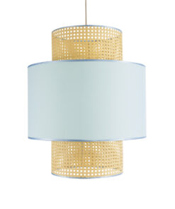 GLOBOSTAR® SAIGE 02045 Boho Κρεμαστό Φωτιστικό Οροφής με Ντουί 1 x E27 AC 220-240V IP20 - Γαλάζιο & Μπεζ - Μ50 x Π50 x Υ60cm 15 02045 5