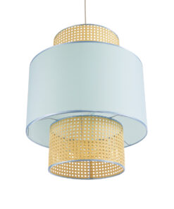 GLOBOSTAR® SAIGE 02045 Boho Κρεμαστό Φωτιστικό Οροφής με Ντουί 1 x E27 AC 220-240V IP20 - Γαλάζιο & Μπεζ - Μ50 x Π50 x Υ60cm 16 02045 6