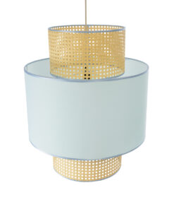 GLOBOSTAR® SAIGE 02045 Boho Κρεμαστό Φωτιστικό Οροφής με Ντουί 1 x E27 AC 220-240V IP20 - Γαλάζιο & Μπεζ - Μ50 x Π50 x Υ60cm 17 02045 7