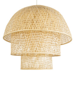 GloboStar® GLOBOSTAR® HIROKA 02046 Boho Κρεμαστό Φωτιστικό Οροφής με Ντουί 1 x E27 AC 220-240V IP20 - Μπεζ - Μ100 x Π100 x Υ110cm