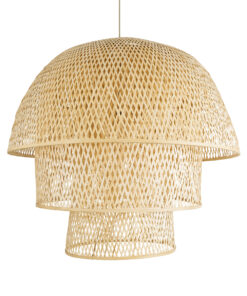 GLOBOSTAR® HIROKA 02046 Boho Κρεμαστό Φωτιστικό Οροφής με Ντουί 1 x E27 AC 220-240V IP20 - Μπεζ - Μ100 x Π100 x Υ110cm 13 02046 5