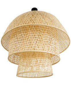 GLOBOSTAR® HIROKA 02046 Boho Κρεμαστό Φωτιστικό Οροφής με Ντουί 1 x E27 AC 220-240V IP20 - Μπεζ - Μ100 x Π100 x Υ110cm 14 02046 6