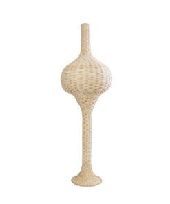 GloboStar® GloboStar® ALADDIN 02050 Boho Επιδαπέδιο Φωτιστικό Μονόφωτο 1 x E27 IP20 Μπεζ Ξύλο - Μ40 x Π40 x Υ120cm
