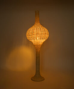 Alternative view of GloboStar® ALADDIN 02050 Boho Επιδαπέδιο Φωτιστικό Μονόφωτο 1 x E27 IP20 Μπεζ Ξύλο - Μ40 x Π40 x Υ120cm