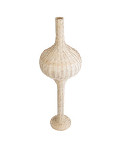 GloboStar® ALADDIN 02050 Boho Επιδαπέδιο Φωτιστικό Μονόφωτο 1 x E27 IP20 Μπεζ Ξύλο - Μ40 x Π40 x Υ120cm 12 02050 5