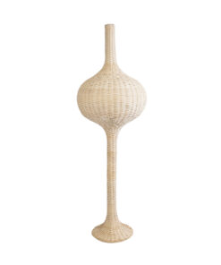 GloboStar® GloboStar® ALADDIN 02051 Boho Επιδαπέδιο Φωτιστικό Μονόφωτο 1 x E27 IP20 Μπεζ Ξύλο - Μ50 x Π50 x Υ150cm