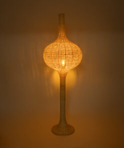 Alternative view of GloboStar® ALADDIN 02051 Boho Επιδαπέδιο Φωτιστικό Μονόφωτο 1 x E27 IP20 Μπεζ Ξύλο - Μ50 x Π50 x Υ150cm