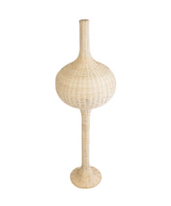 GloboStar® ALADDIN 02051 Boho Επιδαπέδιο Φωτιστικό Μονόφωτο 1 x E27 IP20 Μπεζ Ξύλο - Μ50 x Π50 x Υ150cm 12 02051 5