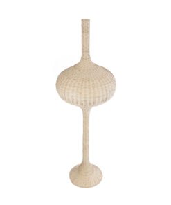 GloboStar® ALADDIN 02052 Boho Επιδαπέδιο Φωτιστικό Μονόφωτο 1 x E27 IP20 Μπεζ Ξύλο - Μ60 x Π60 x Υ180cm 12 02052 5