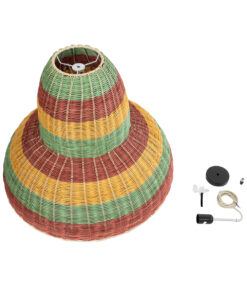 GLOBOSTAR® CABALLEROS 02058 Boho Κρεμαστό Φωτιστικό Οροφής με Ντουί 1 x E27 AC 220-240V IP20 - Πολύχρωμο - Μ70 x Π70 x Υ60cm 20 02058 10