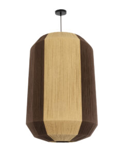 GLOBOSTAR® SALERNO 02076 Boho Κρεμαστό Φωτιστικό Οροφής με Ντουί 1 x E27 AC 220-240V IP20 - Μπεζ & Καφέ - Μ50 x Π50 x Υ80cm 14 02076 4