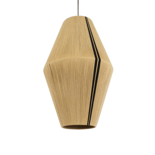 GloboStar® GLOBOSTAR® SALERNO 02077 Boho Κρεμαστό Φωτιστικό Οροφής με Ντουί 1 x E27 AC 220-240V IP20 - Μπεζ & Μαύρο - Μ50 x Π50 x Υ80cm