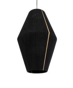 GloboStar® GLOBOSTAR® SALERNO 02078 Boho Κρεμαστό Φωτιστικό Οροφής με Ντουί 1 x E27 AC 220-240V IP20 - Μαύρο & Μπεζ - Μ50 x Π50 x Υ80cm