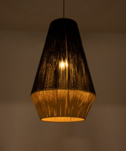 Alternative view of GLOBOSTAR® SALERNO 02080 Boho Κρεμαστό Φωτιστικό Οροφής με Ντουί 1 x E27 AC 220-240V IP20 - Μαύρο & Μπεζ - Μ50 x Π50 x Υ80cm