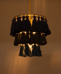 Alternative view of GLOBOSTAR® MISSOULA 02085 Boho Κρεμαστό Φωτιστικό Οροφής με Ντουί 1 x E27 AC 220-240V IP20 - Μπλε, Χρυσό & Μαύρο - Μ30 x Π30 x Υ40cm