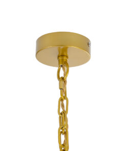 GLOBOSTAR® MISSOULA 02085 Boho Κρεμαστό Φωτιστικό Οροφής με Ντουί 1 x E27 AC 220-240V IP20 - Μπλε, Χρυσό & Μαύρο - Μ30 x Π30 x Υ40cm 18 02085 9