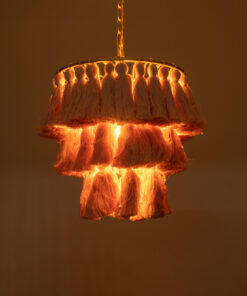 Alternative view of GLOBOSTAR® MISSOULA 02086 Boho Κρεμαστό Φωτιστικό Οροφής με Ντουί 1 x E27 AC 220-240V IP20 - Ροζ & Χρυσό - Μ30 x Π30 x Υ40cm