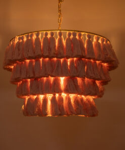 Alternative view of GLOBOSTAR® MISSOULA 02090 Boho Κρεμαστό Φωτιστικό Οροφής με Ντουί 1 x E27 AC 220-240V IP20 - Ροζ & Χρυσό - Μ60 x Π60 x Υ40cm