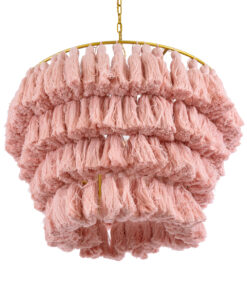 GLOBOSTAR® MISSOULA 02090 Boho Κρεμαστό Φωτιστικό Οροφής με Ντουί 1 x E27 AC 220-240V IP20 - Ροζ & Χρυσό - Μ60 x Π60 x Υ40cm 15 02090 6