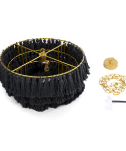 GLOBOSTAR® MISSOULA 02091 Boho Κρεμαστό Φωτιστικό Οροφής με Ντουί 1 x E27 AC 220-240V IP20 - Μαύρο & Χρυσό - Μ60 x Π60 x Υ40cm 20 02091 10