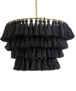 GloboStar® GLOBOSTAR® MISSOULA 02091 Boho Κρεμαστό Φωτιστικό Οροφής με Ντουί 1 x E27 AC 220-240V IP20 - Μαύρο & Χρυσό - Μ60 x Π60 x Υ40cm