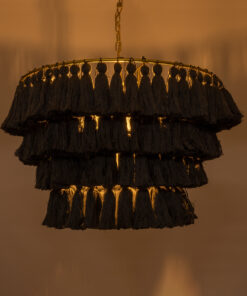 Alternative view of GLOBOSTAR® MISSOULA 02091 Boho Κρεμαστό Φωτιστικό Οροφής με Ντουί 1 x E27 AC 220-240V IP20 - Μαύρο & Χρυσό - Μ60 x Π60 x Υ40cm