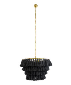 GLOBOSTAR® MISSOULA 02091 Boho Κρεμαστό Φωτιστικό Οροφής με Ντουί 1 x E27 AC 220-240V IP20 - Μαύρο & Χρυσό - Μ60 x Π60 x Υ40cm 14 02091 4