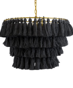 GLOBOSTAR® MISSOULA 02091 Boho Κρεμαστό Φωτιστικό Οροφής με Ντουί 1 x E27 AC 220-240V IP20 - Μαύρο & Χρυσό - Μ60 x Π60 x Υ40cm 15 02091 5