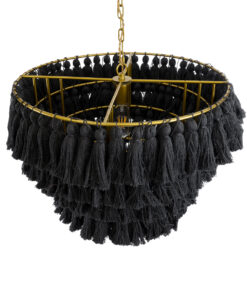 GLOBOSTAR® MISSOULA 02091 Boho Κρεμαστό Φωτιστικό Οροφής με Ντουί 1 x E27 AC 220-240V IP20 - Μαύρο & Χρυσό - Μ60 x Π60 x Υ40cm 17 02091 7